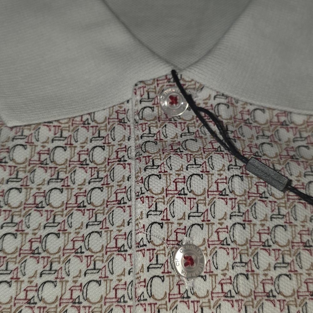 Carolina Herrera Monogram Shirt - Beige and Burgundy